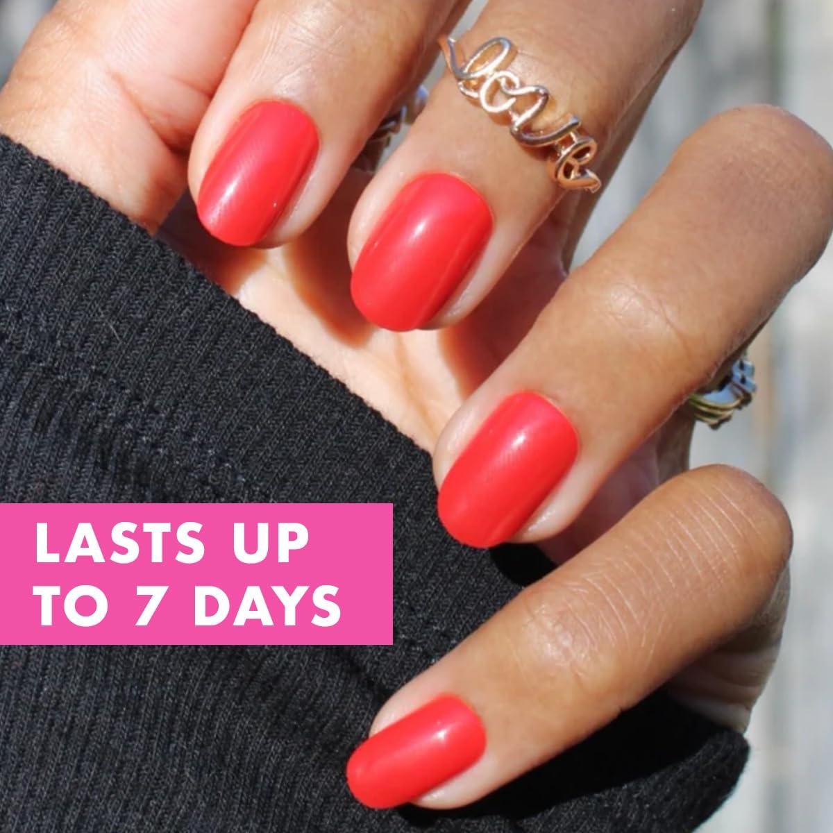 imageOlive ampamp June Classic Super Stick Mani Press On Nails Short Round No Glue Needed 32 Tab Nails in 16 Sizes NonToxic Tabs Easy OnOff NonDamaging Realest Look 7Day Wear Rink Pastel BlueLollipop