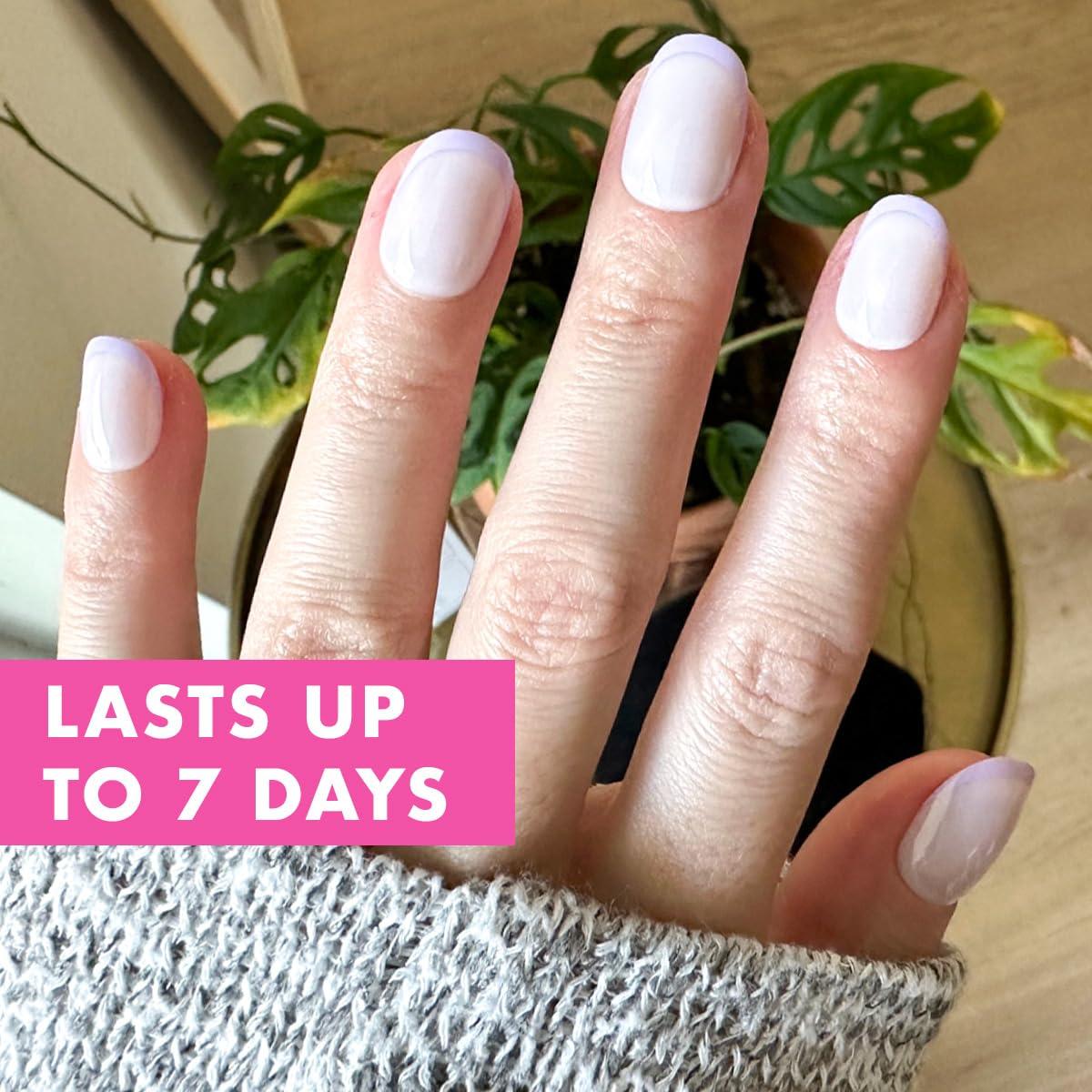 imageOlive ampamp June Classic Super Stick Mani Press On Nails Short Round No Glue Needed 32 Tab Nails in 16 Sizes NonToxic Tabs Easy OnOff NonDamaging Realest Look 7Day Wear Rink Pastel BlueTonal Lavender French