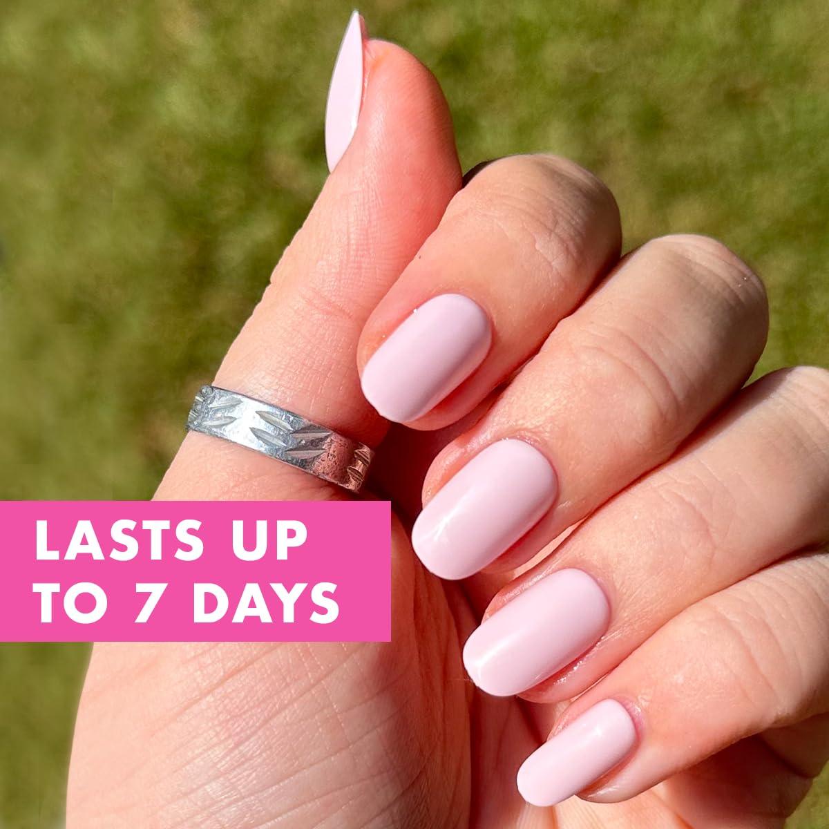 imageOlive ampamp June Classic Super Stick Mani Press On Nails Short Round No Glue Needed 32 Tab Nails in 16 Sizes NonToxic Tabs Easy OnOff NonDamaging Realest Look 7Day Wear Rink Pastel BlueGelato