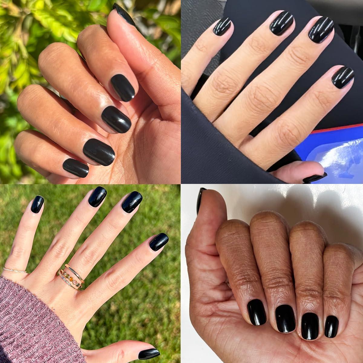 imageOlive ampamp June Classic Super Stick Mani Press On Nails Short Round No Glue Needed 32 Tab Nails in 16 Sizes NonToxic Tabs Easy OnOff NonDamaging Realest Look 7Day Wear Rink Pastel BlueCateye