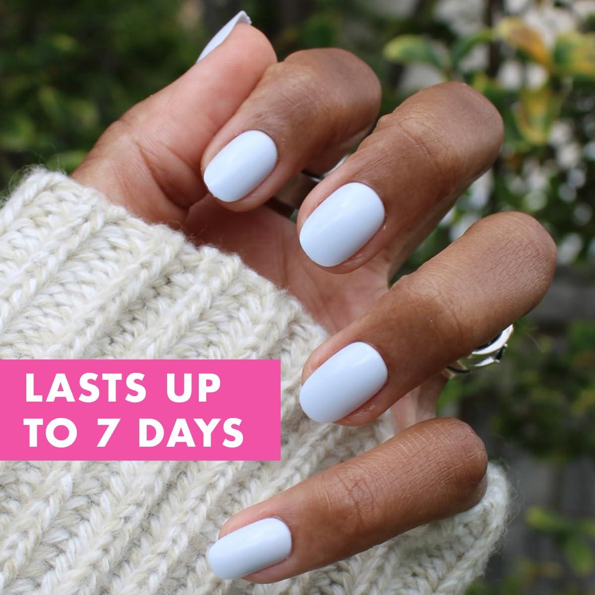 imageOlive ampamp June Classic Super Stick Mani Press On Nails Short Round No Glue Needed 32 Tab Nails in 16 Sizes NonToxic Tabs Easy OnOff NonDamaging Realest Look 7Day Wear Rink Pastel BlueRink