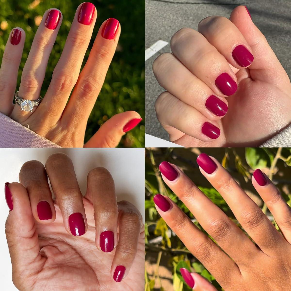 imageOlive ampamp June Classic Super Stick Mani Press On Nails Short Round No Glue Needed 32 Tab Nails in 16 Sizes NonToxic Tabs Easy OnOff NonDamaging Realest Look 7Day Wear Rink Pastel BlueMulberry