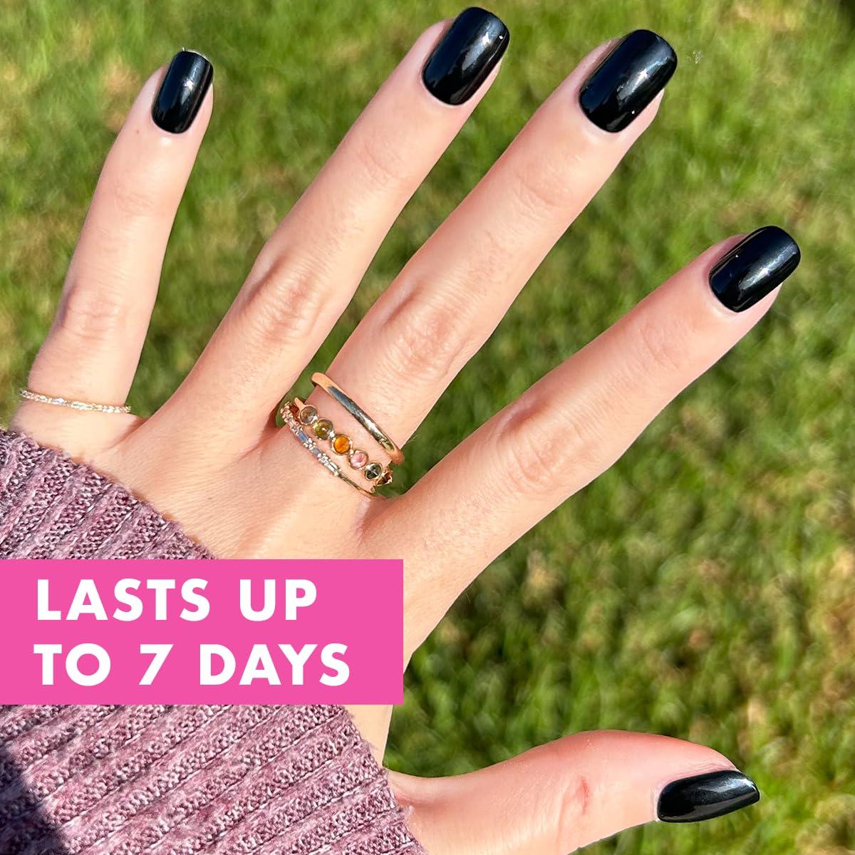 imageOlive ampamp June Classic Super Stick Mani Press On Nails Short Round No Glue Needed 32 Tab Nails in 16 Sizes NonToxic Tabs Easy OnOff NonDamaging Realest Look 7Day Wear Rink Pastel BlueCateye