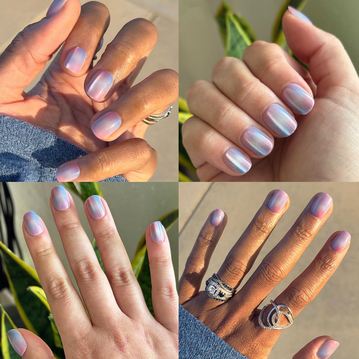 imageOlive ampamp June Effects Super Stick Mani Press On Nails Extra Short Squoval No Glue Needed 32 Tab Nails in 16 Sizes NonToxic Tabs Easy OnOff NonDamaging Real Look 7Day Wear Fairy VelvetFairy Velvet