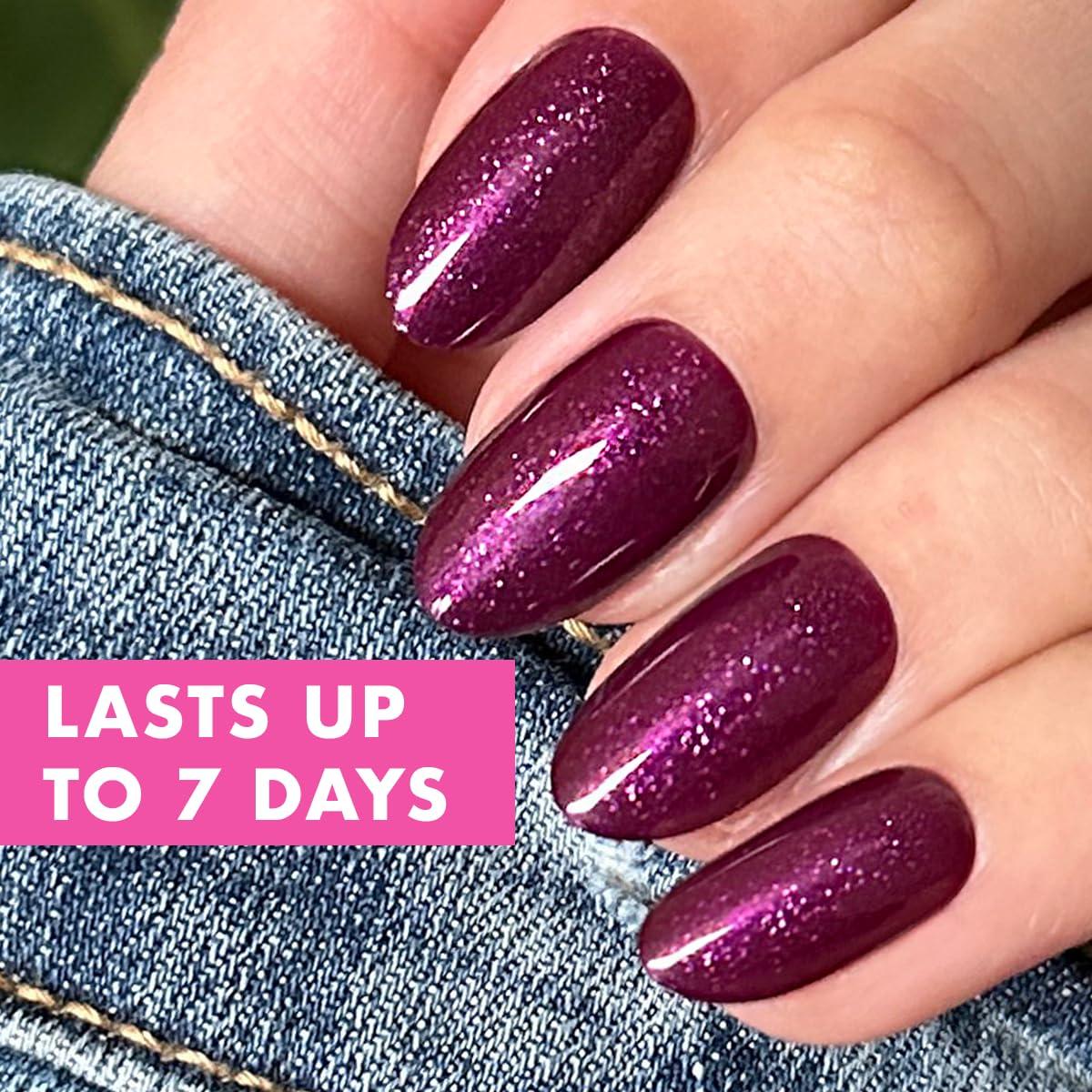 imageOlive ampamp June Effects Super Stick Mani Press On Nails Extra Short Squoval No Glue Needed 32 Tab Nails in 16 Sizes NonToxic Tabs Easy OnOff NonDamaging Real Look 7Day Wear Fairy VelvetPlaza Shimmer