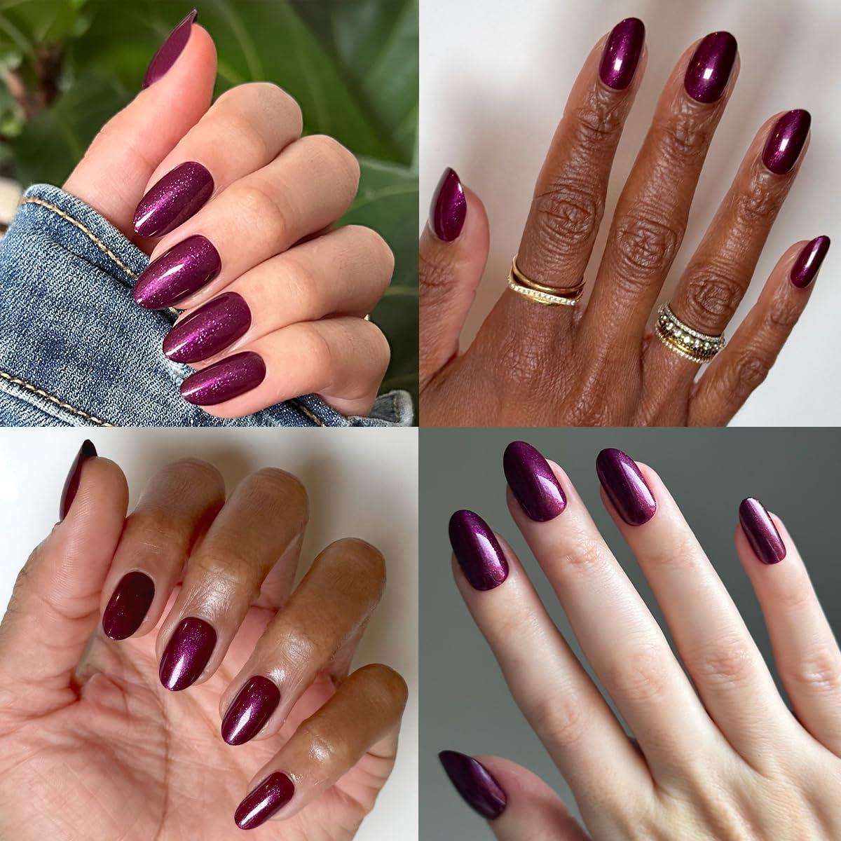 imageOlive ampamp June Effects Super Stick Mani Press On Nails Extra Short Squoval No Glue Needed 32 Tab Nails in 16 Sizes NonToxic Tabs Easy OnOff NonDamaging Real Look 7Day Wear Fairy VelvetPlaza Shimmer