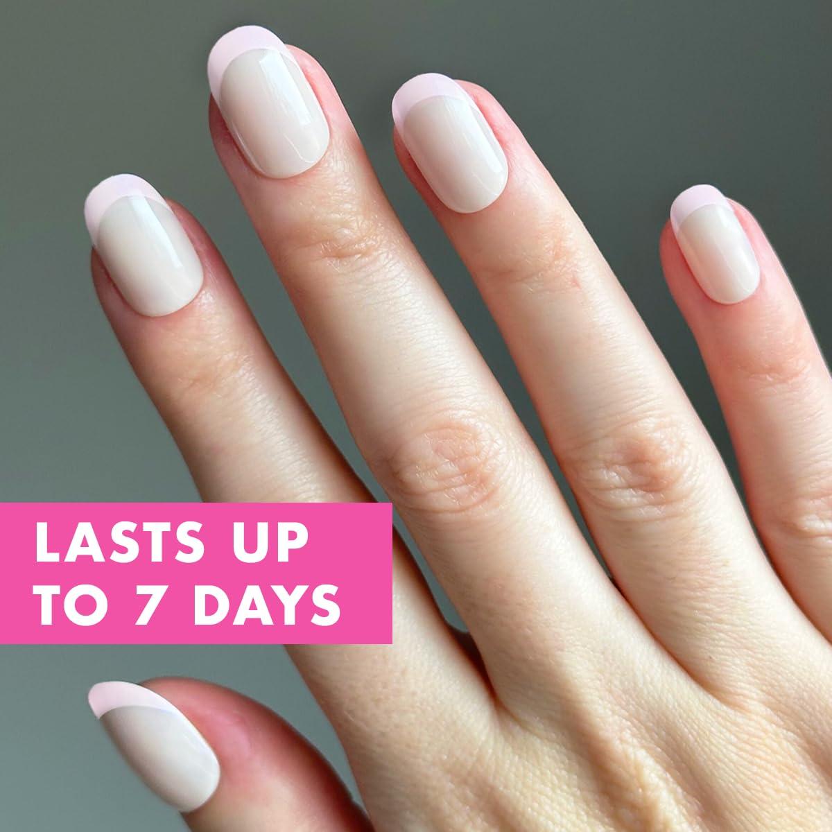 imageOlive ampamp June Effects Super Stick Mani Press On Nails Extra Short Squoval No Glue Needed 32 Tab Nails in 16 Sizes NonToxic Tabs Easy OnOff NonDamaging Real Look 7Day Wear Fairy VelvetGlazed French