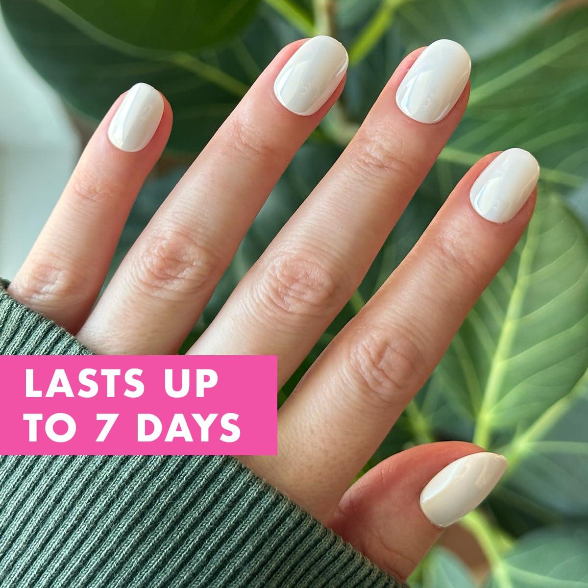 imageOlive ampamp June Effects Super Stick Mani Press On Nails Extra Short Squoval No Glue Needed 32 Tab Nails in 16 Sizes NonToxic Tabs Easy OnOff NonDamaging Real Look 7Day Wear Fairy VelvetCloud Chrome