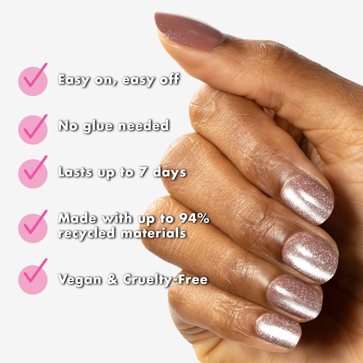 imageOlive ampamp June Effects Super Stick Mani Press On Nails Extra Short Squoval No Glue Needed 32 Tab Nails in 16 Sizes NonToxic Tabs Easy OnOff NonDamaging Real Look 7Day Wear Fairy VelvetShacket Velvet