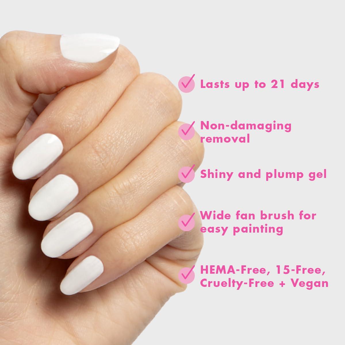 imageOlive ampamp June Gel Polish UV LED Nail Lamp Needed Long Lasting Formula Up to 21 Days of Wear DamageFree Removal SalonQuality Manicure Pedicure at Home Atlas Pearly WhiteHD