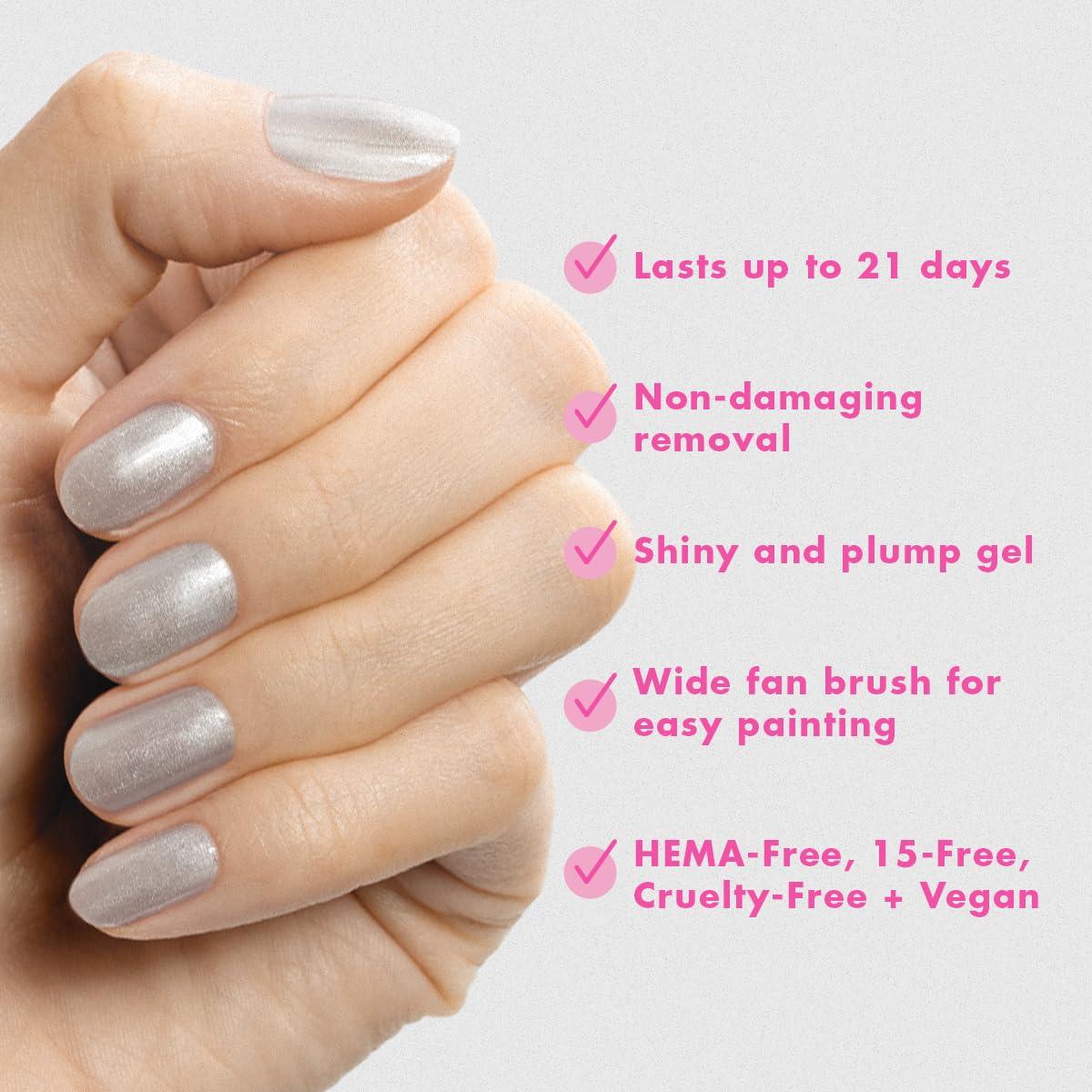 imageOlive ampamp June Gel Polish UV LED Nail Lamp Needed Long Lasting Formula Up to 21 Days of Wear DamageFree Removal SalonQuality Manicure Pedicure at Home GH Baby PinkCosmic Silver