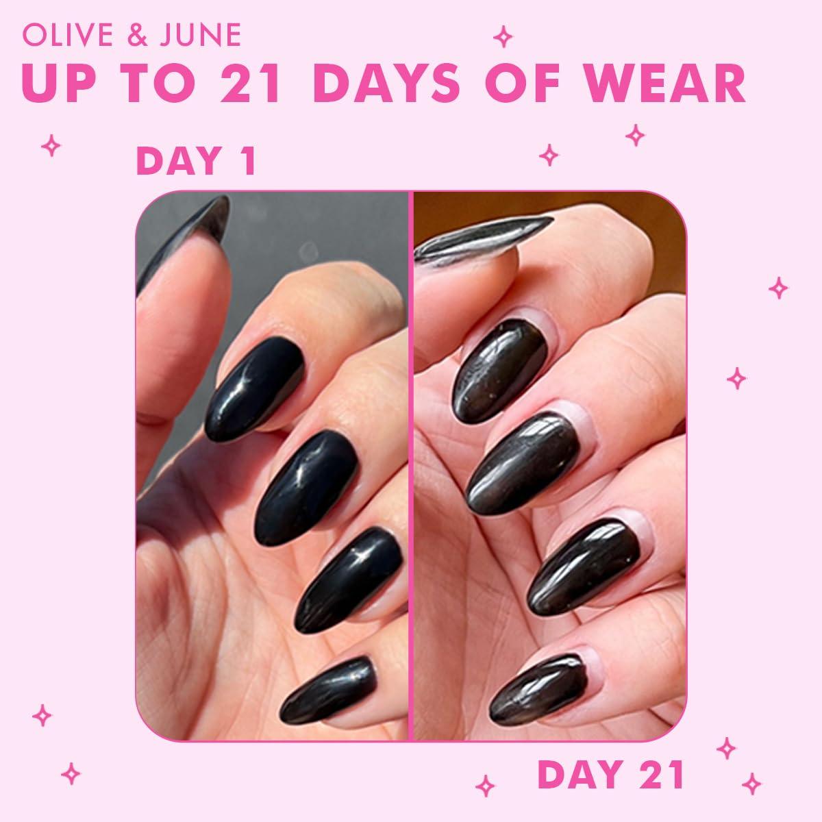 imageOlive ampamp June Gel Polish Base Coat UV LED Nail Lamp Needed Long Lasting Formula Up to 21 Days of Wear No Damage Removal SalonQuality Manicure Pedicure at Home Vegan HEMAFree CrueltyFree