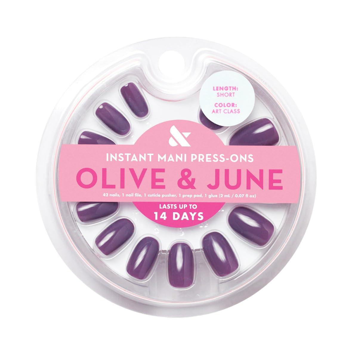 imageOlive ampamp June Instant Mani Press On Nails Glue 42 Fake Nails 21 Sizes NonToxic LongLasting Recycled Materials Realistic LookArt Class