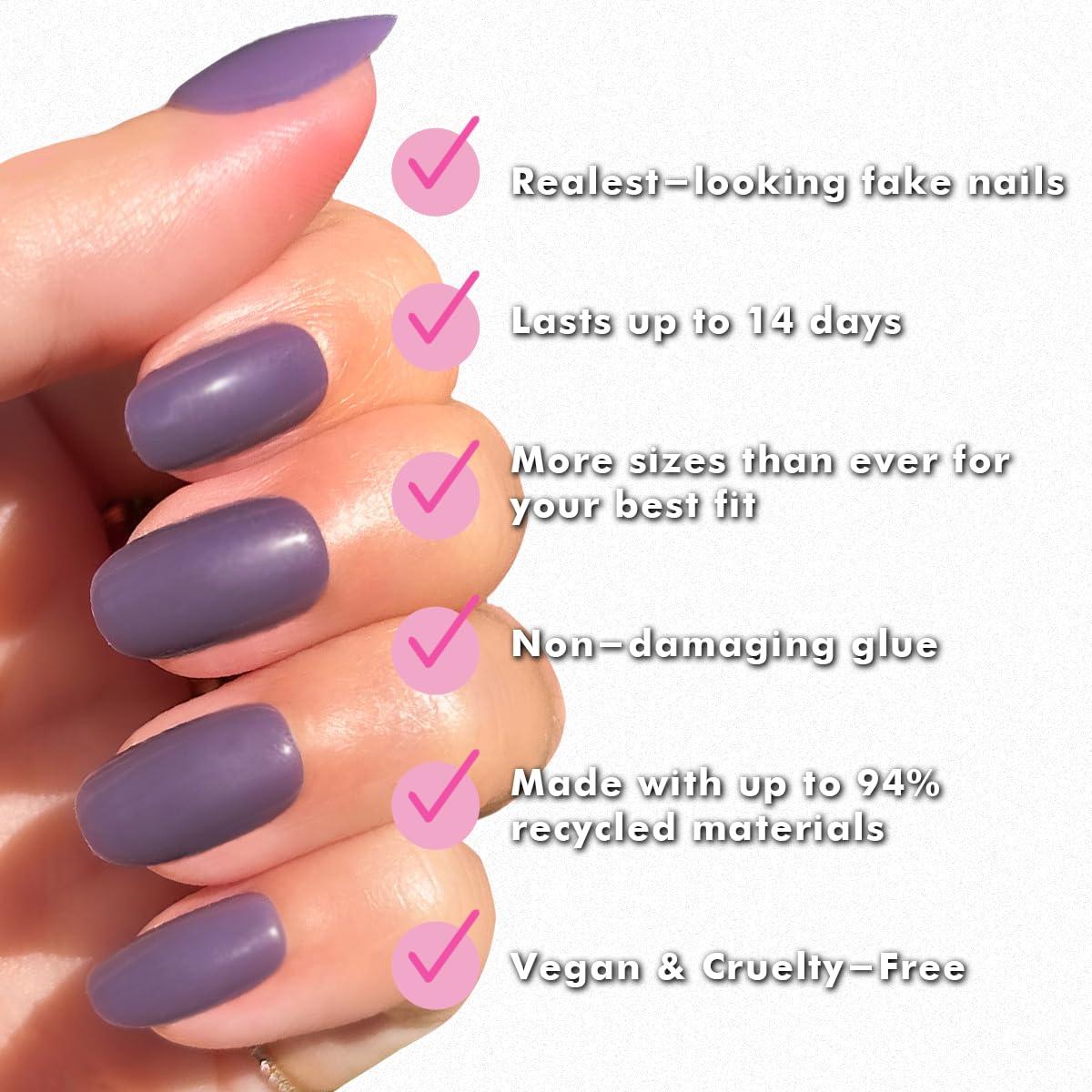 imageOlive ampamp June Instant Mani Press On Nails Glue 42 Fake Nails 21 Sizes NonToxic LongLasting Recycled Materials Realistic LookArt Class