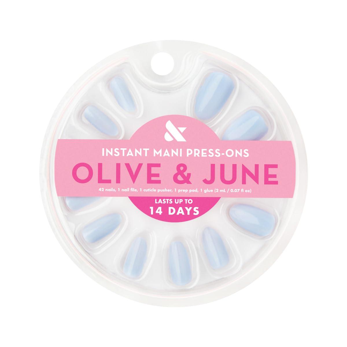 imageOlive ampamp June Instant Mani Press On Nails Glue 42 Fake Nails 21 Sizes NonToxic LongLasting Recycled Materials Realistic LookBP