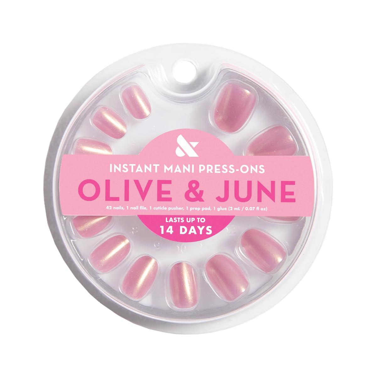 imageOlive ampamp June Instant Mani Press On Nails Glue 42 Fake Nails 21 Sizes NonToxic LongLasting Recycled Materials Realistic LookBaby Starfish