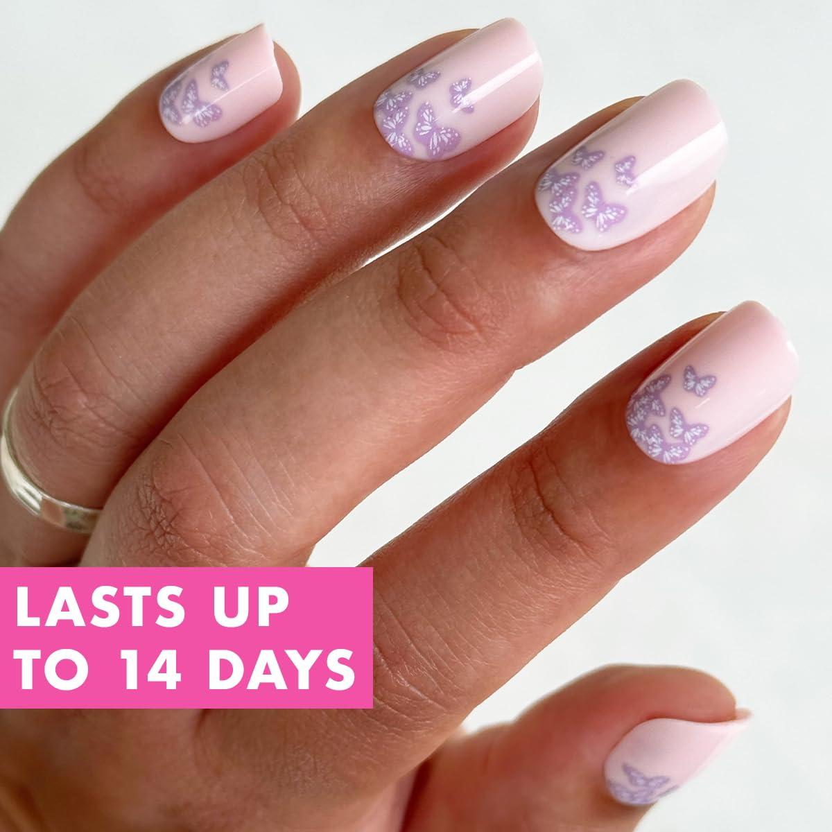imageOlive ampamp June Instant Mani Press On Nails Glue 42 Fake Nails 21 Sizes NonToxic LongLasting Recycled Materials Realistic LookButterfly Ombre