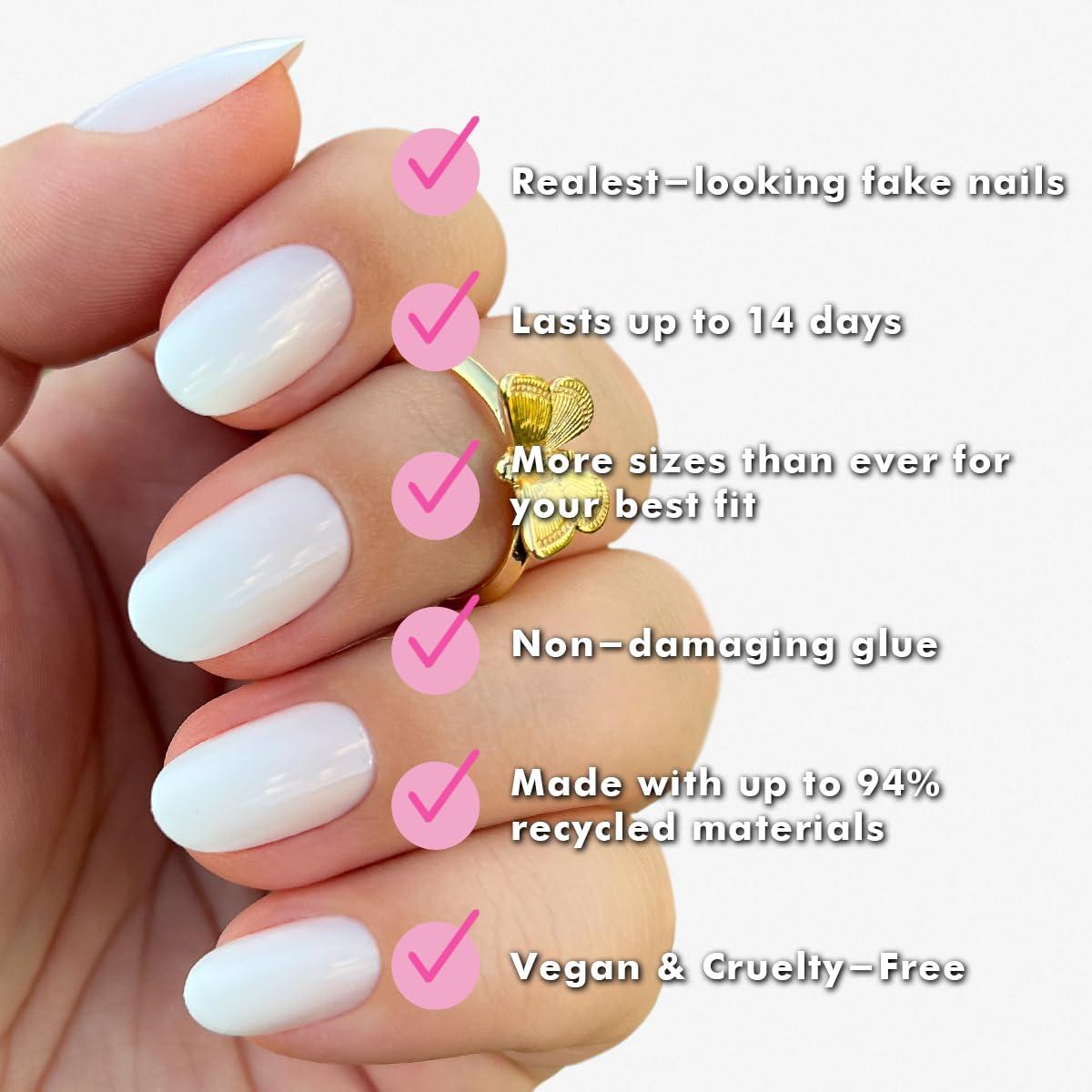 imageOlive ampamp June Instant Mani Press On Nails Glue 42 Fake Nails 21 Sizes NonToxic LongLasting Recycled Materials Realistic LookCCT Gradient