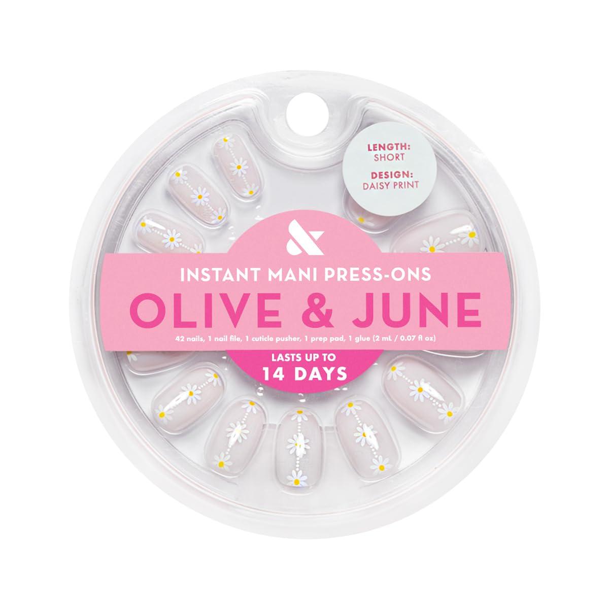 imageOlive ampamp June Instant Mani Press On Nails Glue 42 Fake Nails 21 Sizes NonToxic LongLasting Recycled Materials Realistic LookDaisy Chain