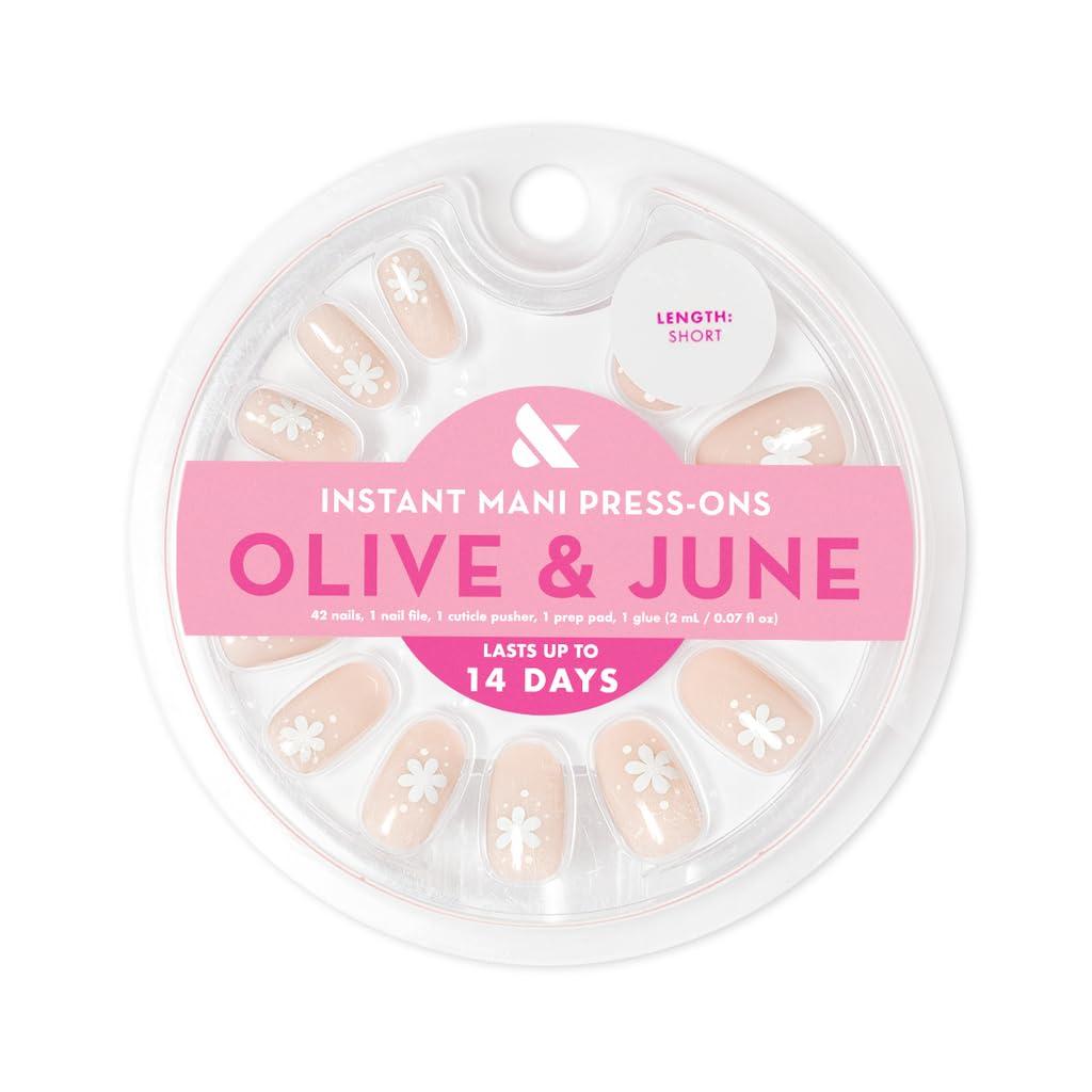 imageOlive ampamp June Instant Mani Press On Nails Glue 42 Fake Nails 21 Sizes NonToxic LongLasting Recycled Materials Realistic LookDaisy Dance