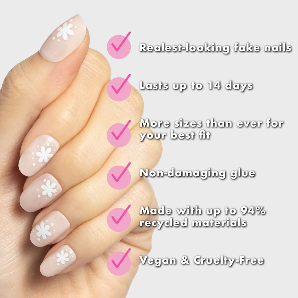 imageOlive ampamp June Instant Mani Press On Nails Glue 42 Fake Nails 21 Sizes NonToxic LongLasting Recycled Materials Realistic LookDaisy Dance