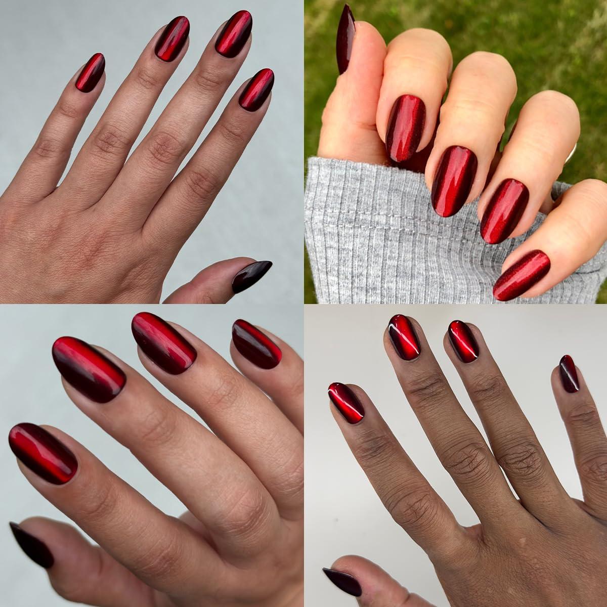 imageOlive ampamp June Instant Mani Press On Nails Glue 42 Fake Nails 21 Sizes NonToxic LongLasting Recycled Materials Realistic LookObsessed Velvet