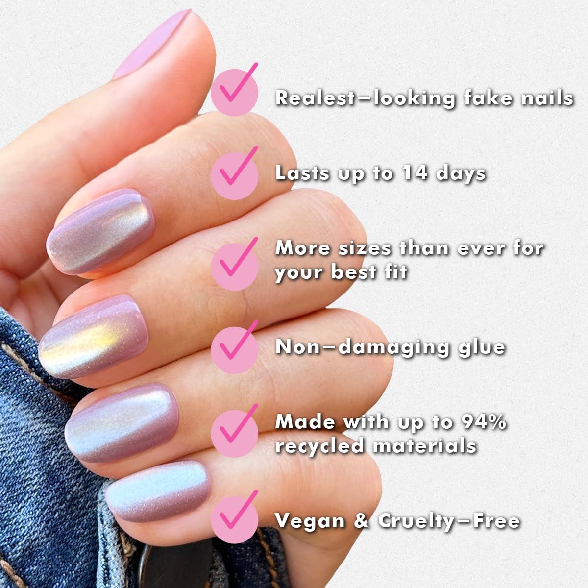 imageOlive ampamp June Instant Mani Press On Nails Glue 42 Fake Nails 21 Sizes NonToxic LongLasting Recycled Materials Realistic LookWorld Lit Velvet