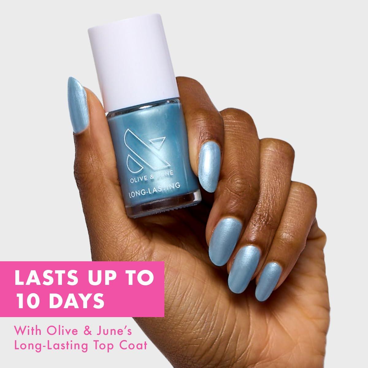 imageOlive ampamp June Long Lasting Nail Polish GelLike Finish No Lamp Needed Lasts up to 10 days SalonQuality Color at Home 15Free Vegan CrueltyFree ChipResistant Shine Social Studies Gunmetal BlueSame Day Next Year