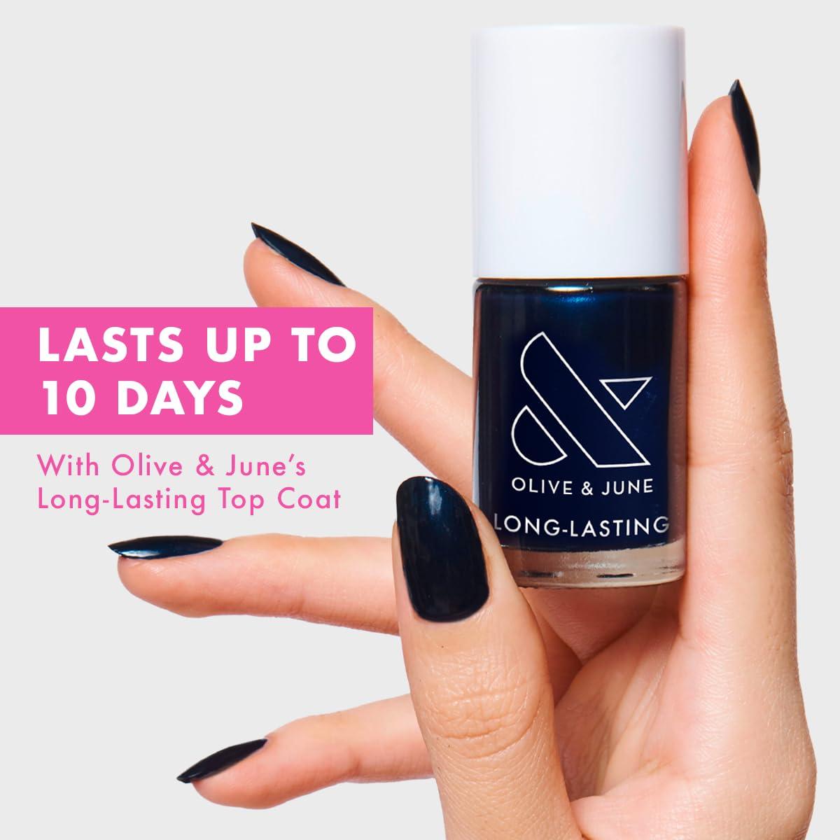 imageOlive ampamp June Long Lasting Nail Polish GelLike Finish No Lamp Needed Lasts up to 10 days SalonQuality Color at Home 15Free Vegan CrueltyFree ChipResistant Shine Social Studies Gunmetal BlueHJ