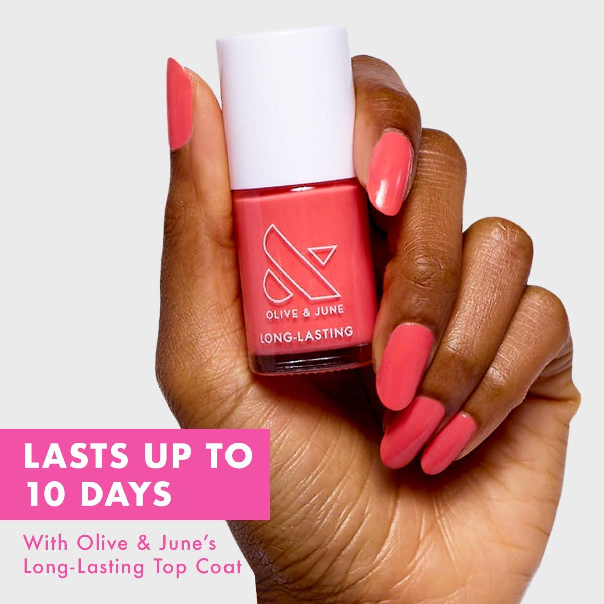 imageOlive ampamp June Long Lasting Nail Polish GelLike Finish No Lamp Needed Lasts up to 10 days SalonQuality Color at Home 15Free Vegan CrueltyFree ChipResistant Shine Social Studies Gunmetal BluePerfect Pinwheel