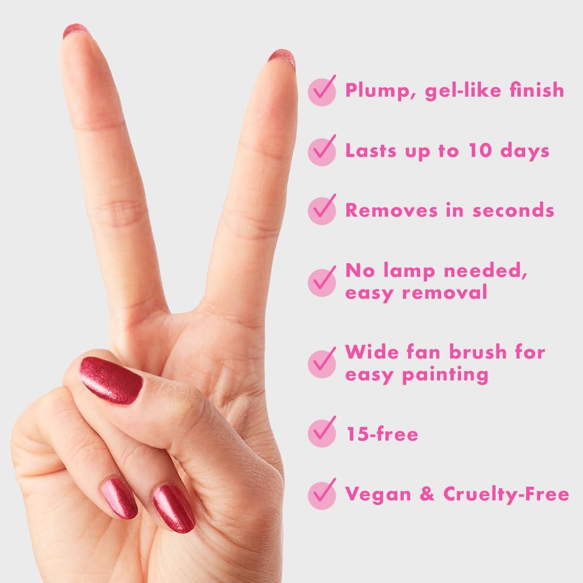 imageOlive ampamp June Long Lasting Nail Polish GelLike Finish No Lamp Needed Lasts up to 10 days SalonQuality Color at Home 15Free Vegan CrueltyFree ChipResistant Shine Social Studies Gunmetal BlueRuby Shimmer