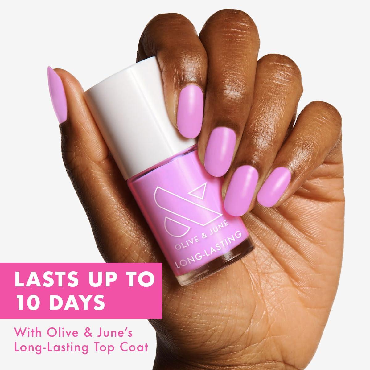 imageOlive ampamp June Long Lasting Nail Polish GelLike Finish No Lamp Needed Lasts up to 10 days SalonQuality Color at Home 15Free Vegan CrueltyFree ChipResistant Shine Social Studies Gunmetal BlueFierce Loving