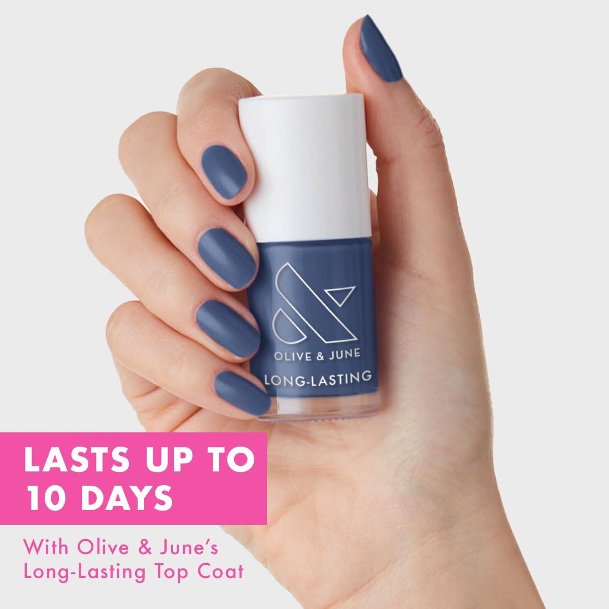imageOlive ampamp June Long Lasting Nail Polish GelLike Finish No Lamp Needed Lasts up to 10 days SalonQuality Color at Home 15Free Vegan CrueltyFree ChipResistant Shine Social Studies Gunmetal BlueSocial Studies