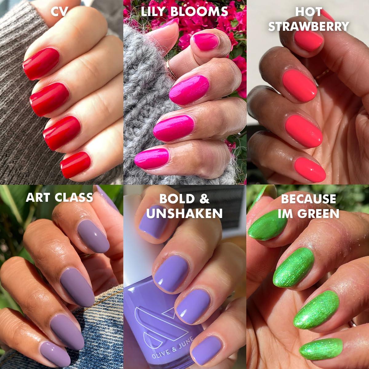 imageOlive ampamp June Long Lasting Nail Polish GelLike Finish No Lamp Needed Lasts up to 10 days SalonQuality Color at Home 15Free Vegan CrueltyFree ChipResistant Shine Social Studies Gunmetal BlueBolds Set