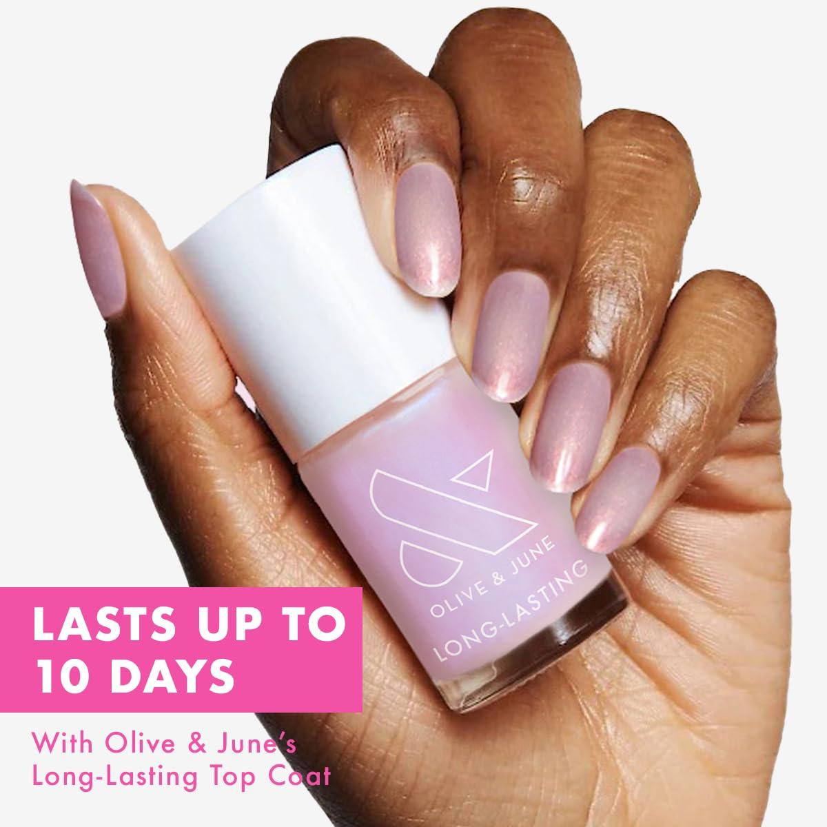imageOlive ampamp June Long Lasting Nail Polish GelLike Finish No Lamp Needed Lasts up to 10 days SalonQuality Color at Home 15Free Vegan CrueltyFree ChipResistant Shine Social Studies Gunmetal BluePink Goldfish