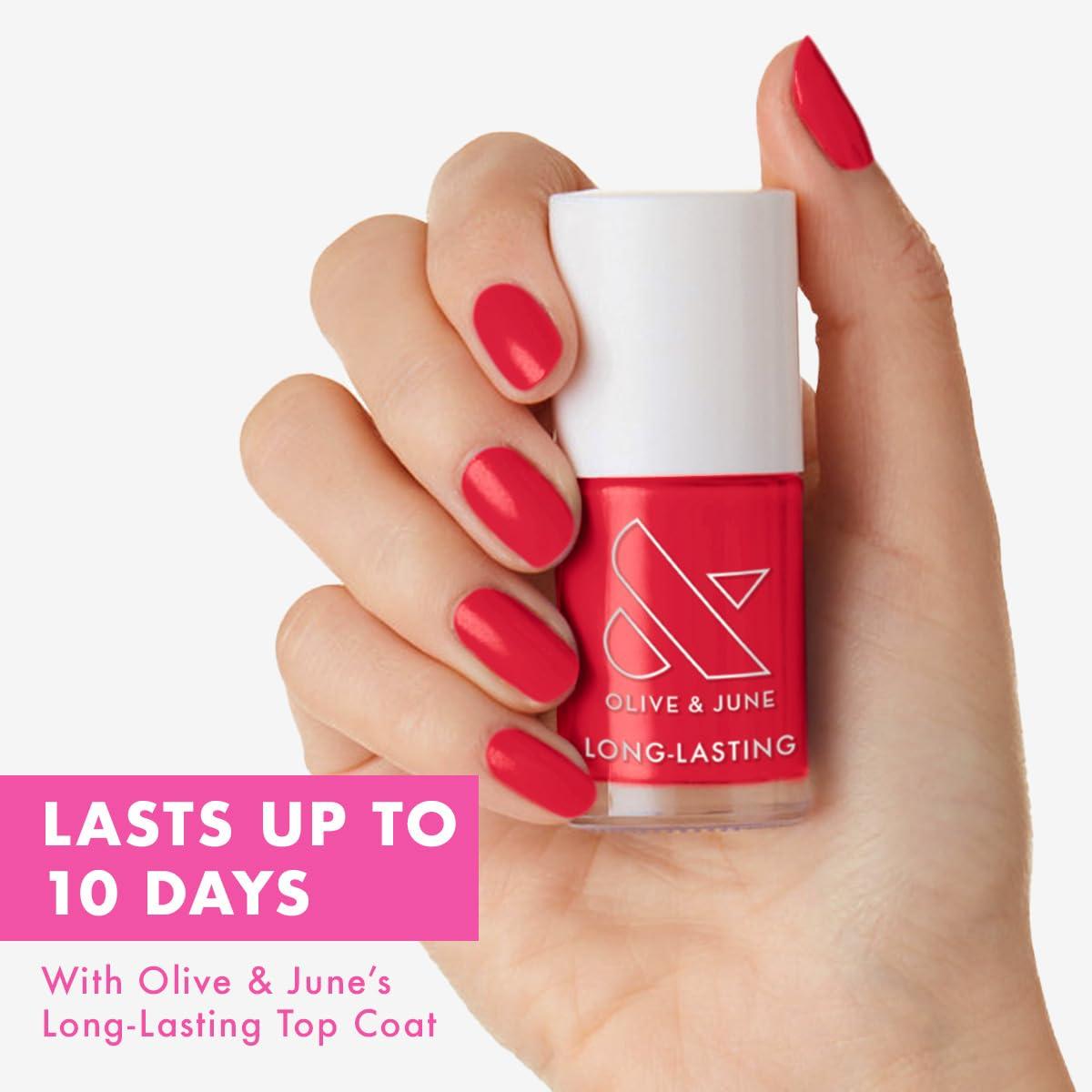 imageOlive ampamp June Long Lasting Nail Polish GelLike Finish No Lamp Needed Lasts up to 10 days SalonQuality Color at Home 15Free Vegan CrueltyFree ChipResistant Shine Social Studies Gunmetal BlueHibiscus