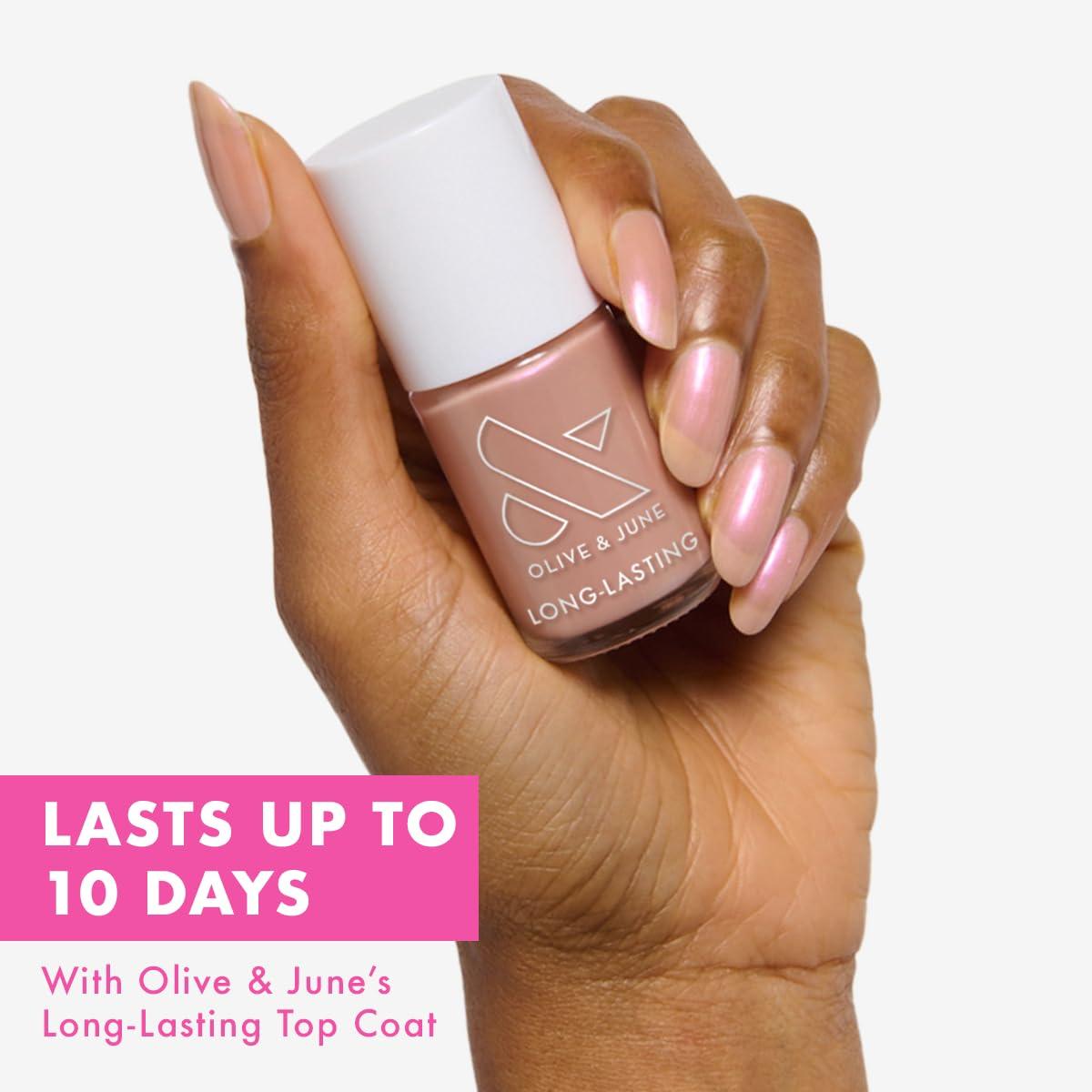 imageOlive ampamp June Long Lasting Nail Polish GelLike Finish No Lamp Needed Lasts up to 10 days SalonQuality Color at Home 15Free Vegan CrueltyFree ChipResistant Shine Social Studies Gunmetal BlueSandy Scallop