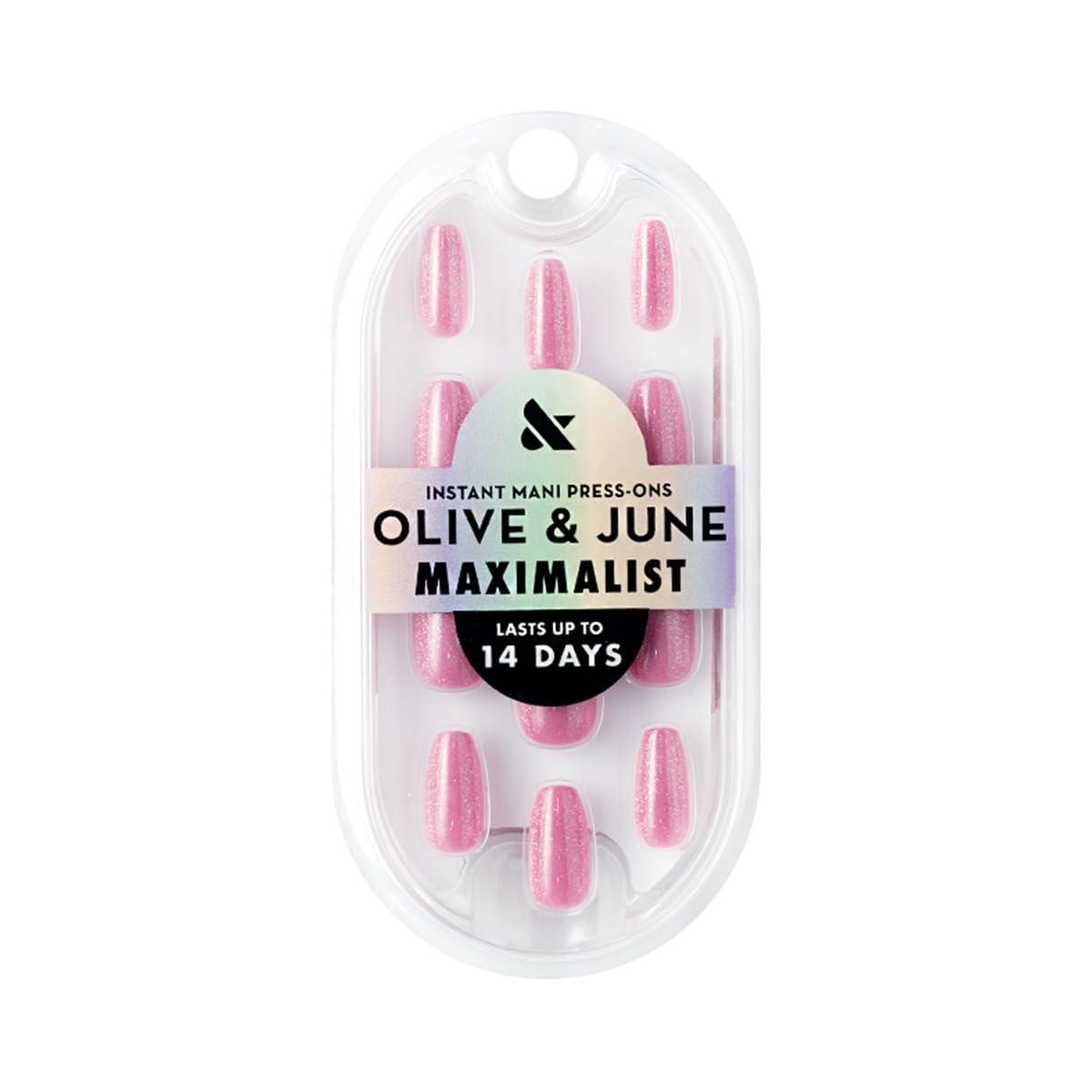 imageOlive ampamp June Mani Maximalist Instant PressOn Nails Glue Medium Stiletto 42 Fake Nails 21 Sizes NonToxic LongLasting Big Bold Gorgeous Realistic Look SalonQuality at Home Sharp FrenchRose Velvet