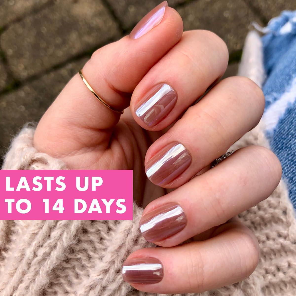 imageOlive ampamp June Mani Minimalist Instant PressOn Nails Glue Medium Oval 42 Fake Nails 21 Sizes NonToxic LongLasting BarelyThere Look SalonQuality at Home Rose Gradient ShimmerTaupe Jelly Chrome