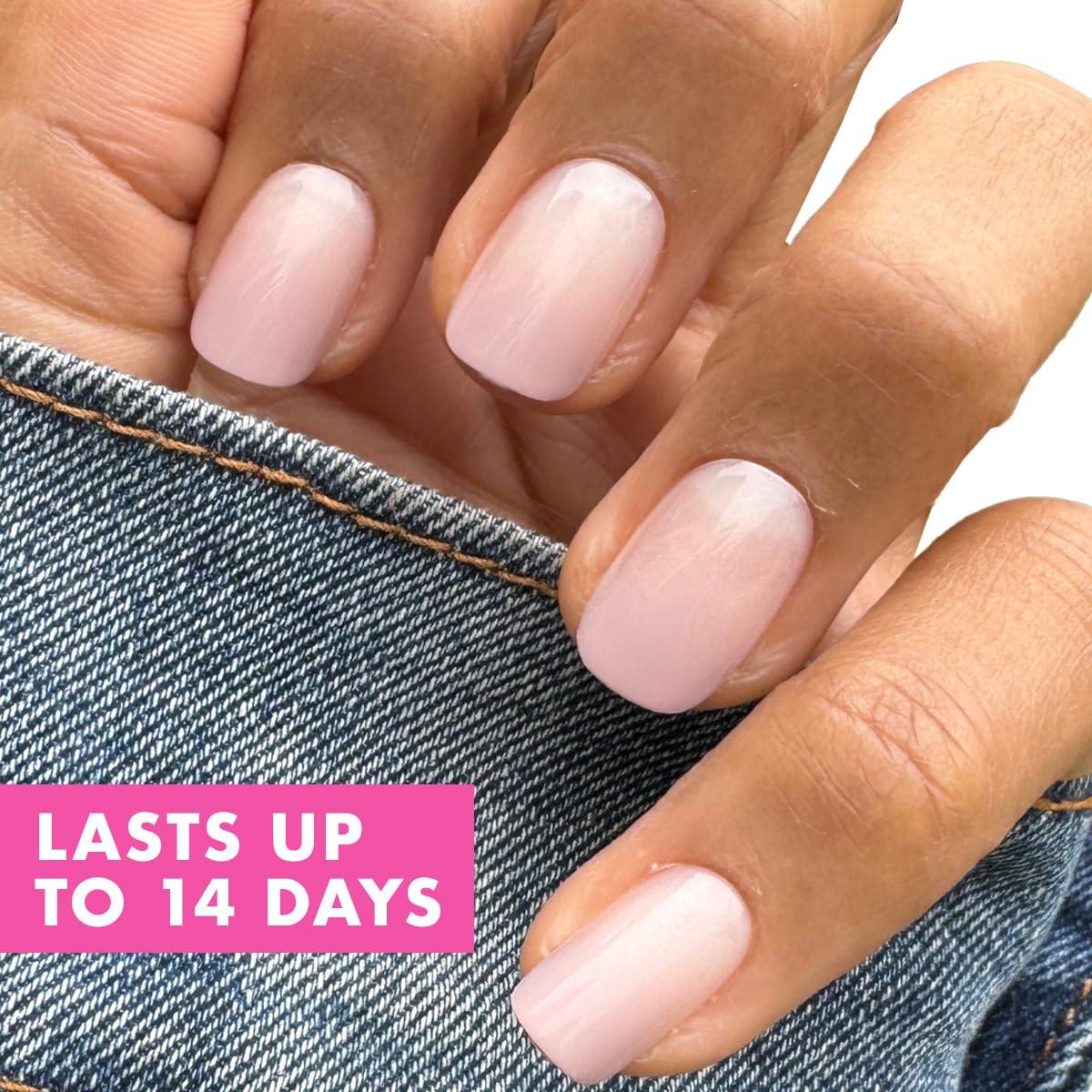 imageOlive ampamp June Mani Minimalist Instant PressOn Nails Glue Medium Oval 42 Fake Nails 21 Sizes NonToxic LongLasting BarelyThere Look SalonQuality at Home Rose Gradient ShimmerCDJ Syrup Gradient