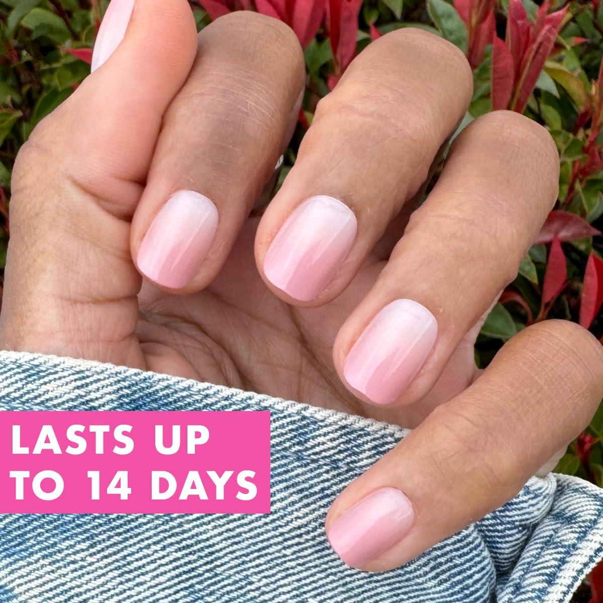 imageOlive ampamp June Mani Minimalist Instant PressOn Nails Glue Medium Oval 42 Fake Nails 21 Sizes NonToxic LongLasting BarelyThere Look SalonQuality at Home Rose Gradient ShimmerHZ Syrup Gradient