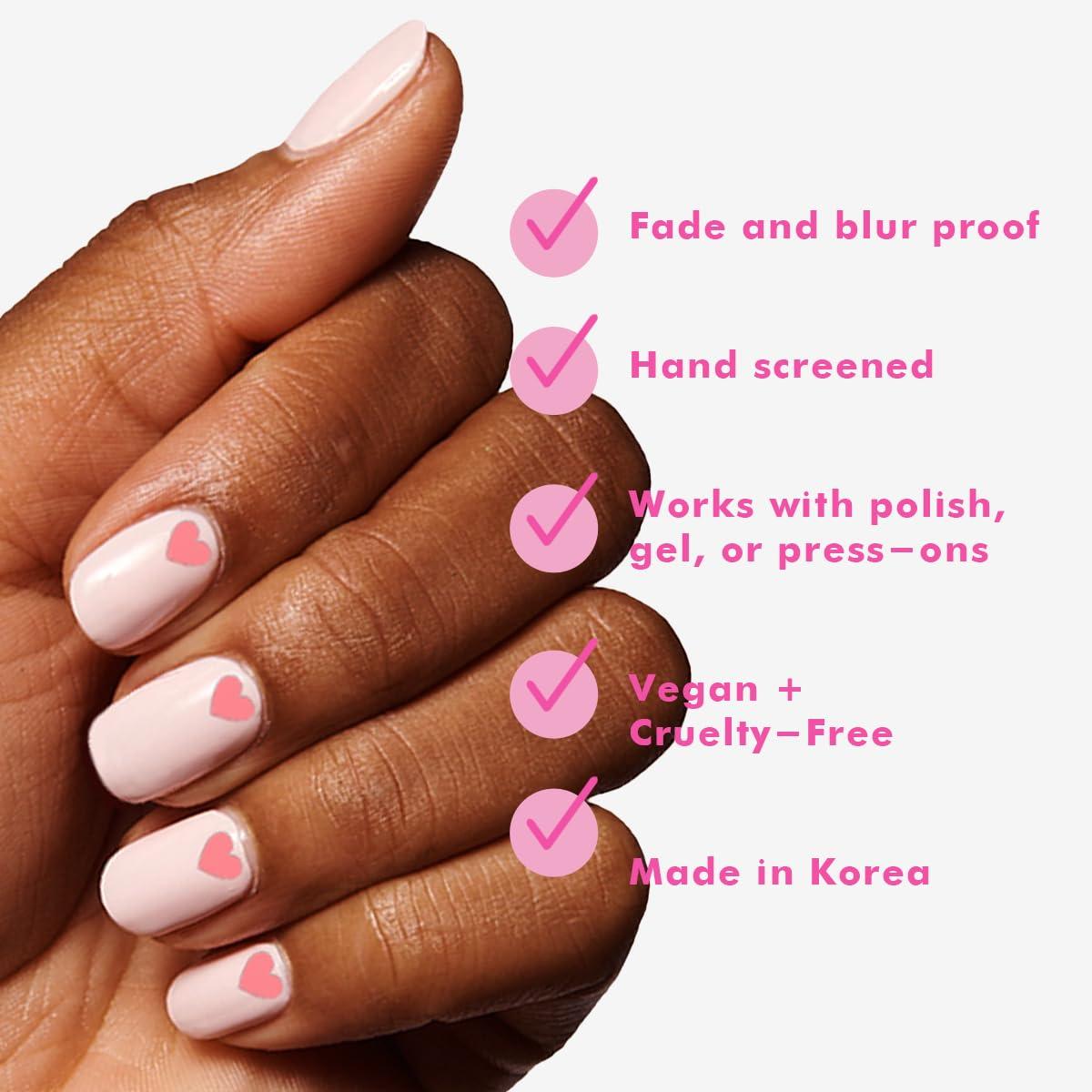 imageOlive ampamp June Nail Art Stickers EasytoUse Nail Designs Nail Art Made Easy HandScreened NoFade Ink Accent Mix ampamp Match or Cover Chipped Polish Heart to Heart