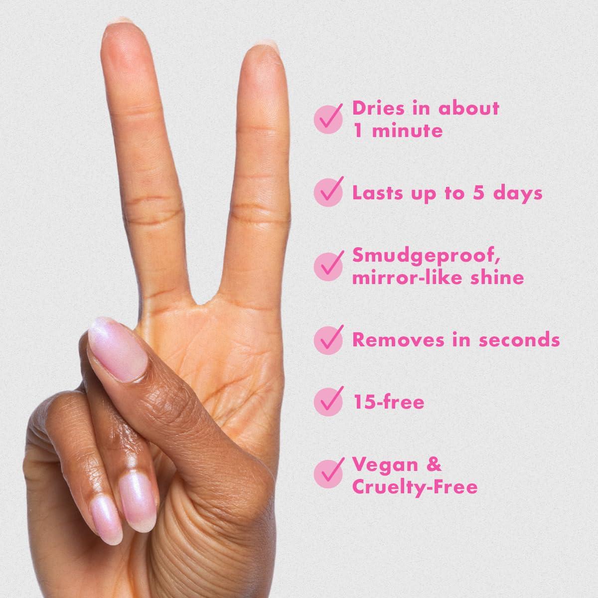 imageOlive ampamp June Quick Dry Nail Polish Instant FastDrying Smudgeproof Color 15free Vegan CrueltyFree Formula Lasts up to 5 Days SalonQuality Manicure Pedicure at HomeEnchanted Violet ShimmerBaroque