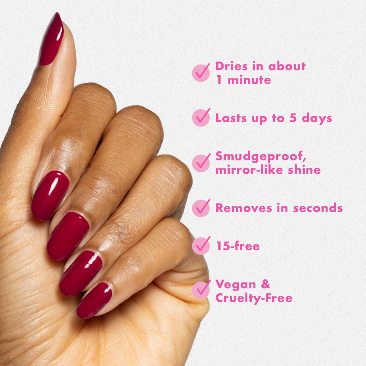 imageOlive ampamp June Quick Dry Nail Polish Instant FastDrying Smudgeproof Color 15free Vegan CrueltyFree Formula Lasts up to 5 Days SalonQuality Manicure Pedicure at HomeEnchanted Violet ShimmerMulberry