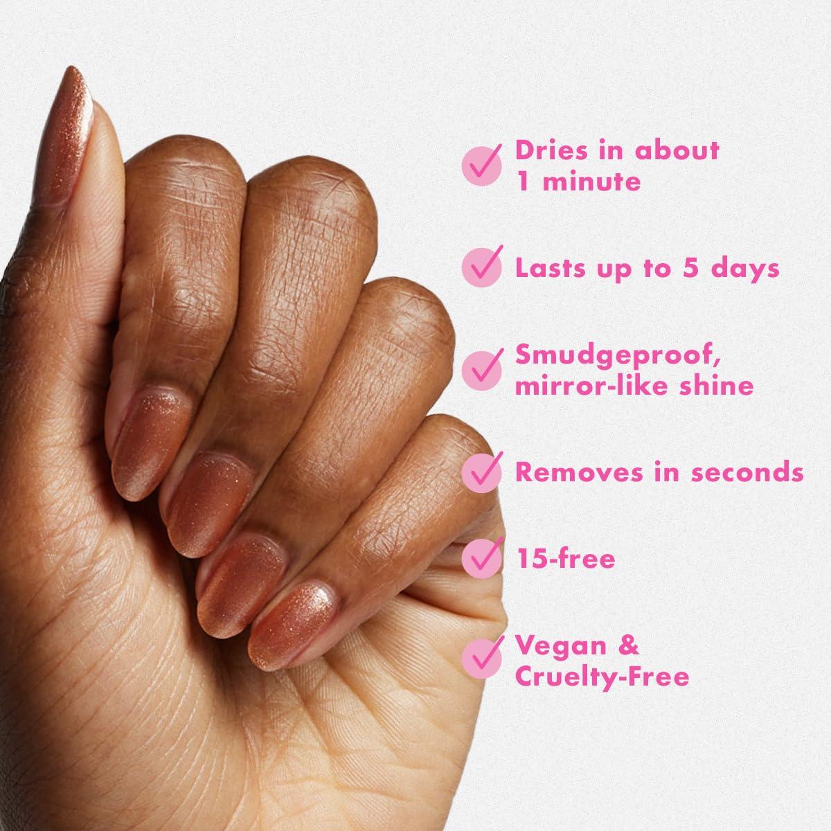 imageOlive ampamp June Quick Dry Nail Polish Instant FastDrying Smudgeproof Color 15free Vegan CrueltyFree Formula Lasts up to 5 Days SalonQuality Manicure Pedicure at HomeEnchanted Violet ShimmerPenny