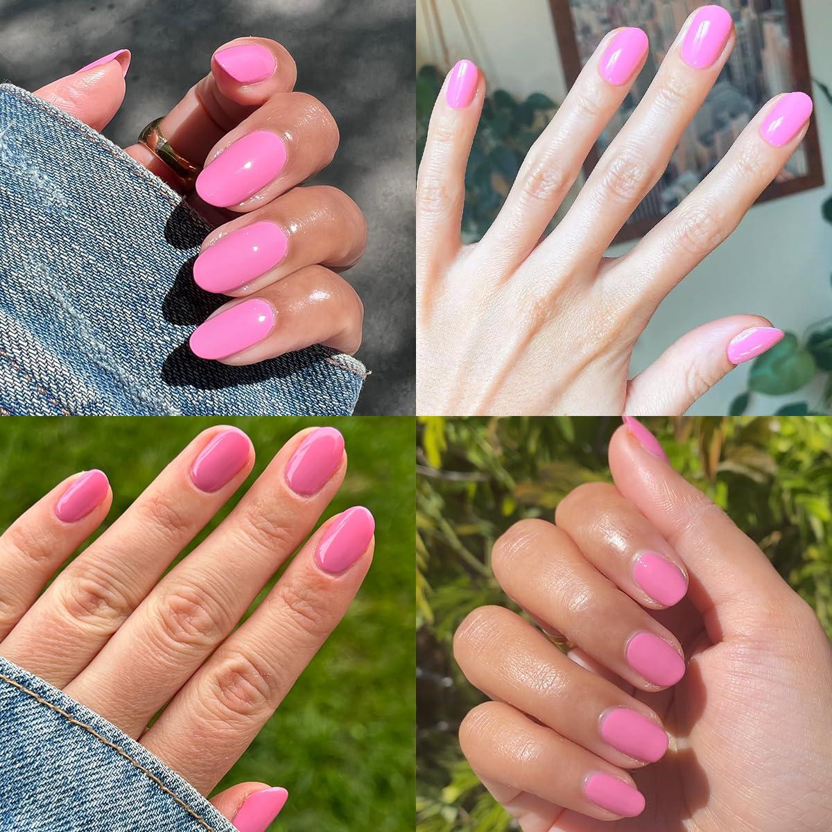 imageOlive ampamp June Quick Dry Nail Polish Instant FastDrying Smudgeproof Color 15free Vegan CrueltyFree Formula Lasts up to 5 Days SalonQuality Manicure Pedicure at HomeEnchanted Violet ShimmerTaffy