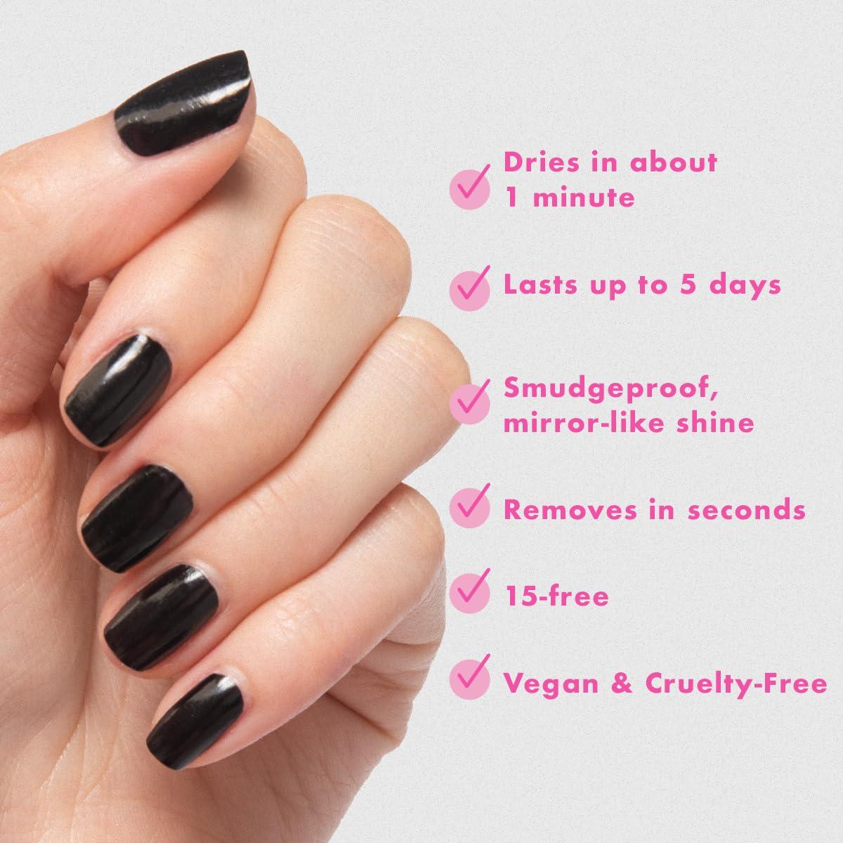 imageOlive ampamp June Quick Dry Nail Polish Instant FastDrying Smudgeproof Color 15free Vegan CrueltyFree Formula Lasts up to 5 Days SalonQuality Manicure Pedicure at HomeEnchanted Violet ShimmerCateye