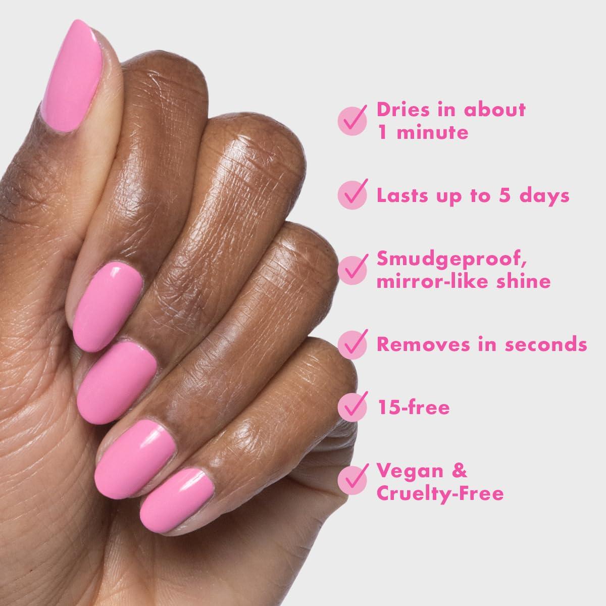 imageOlive ampamp June Quick Dry Nail Polish Instant FastDrying Smudgeproof Color 15free Vegan CrueltyFree Formula Lasts up to 5 Days SalonQuality Manicure Pedicure at HomeEnchanted Violet ShimmerTaffy