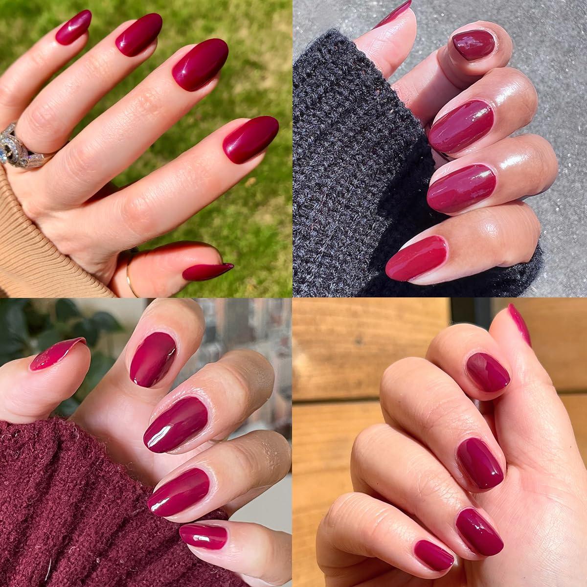 imageOlive ampamp June Quick Dry Nail Polish Instant FastDrying Smudgeproof Color 15free Vegan CrueltyFree Formula Lasts up to 5 Days SalonQuality Manicure Pedicure at HomeEnchanted Violet ShimmerCabernet
