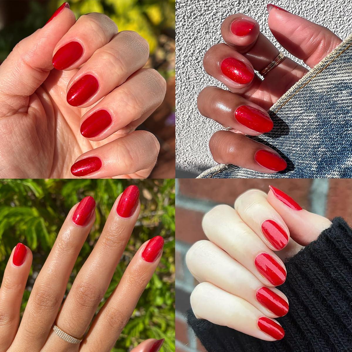 imageOlive ampamp June Quick Dry Nail Polish Instant FastDrying Smudgeproof Color 15free Vegan CrueltyFree Formula Lasts up to 5 Days SalonQuality Manicure Pedicure at HomeEnchanted Violet ShimmerLippy